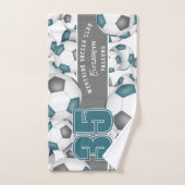 blauwgroen grijs team kleuren Veel voetballen spor Bad Handdoek (Handdoek)