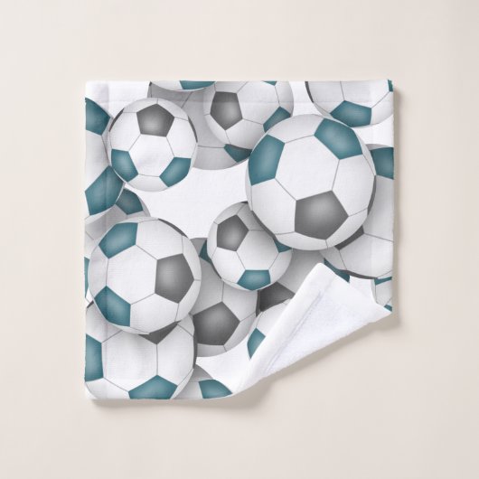blauwgroen grijs team kleuren Veel voetballen spor Bad Handdoek (Wasdoekje)