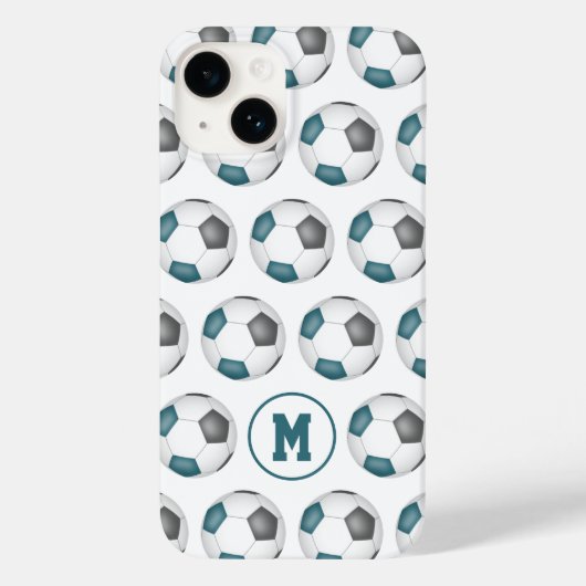 blauwgroen grijs team sportkleuren voetballen Case-Mate iPhone case (Achterkant)
