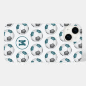blauwgroen grijs team sportkleuren voetballen Case-Mate iPhone case (Achterkant (horizontaal))