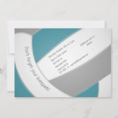 blauwgroen grijs volleybaljongerenverjaardagsteam kaart (Achterkant)