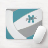 blauwgroen grijs volleybalteam kleuren jongens muismat (Met muis)