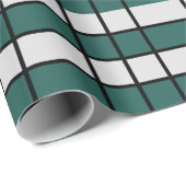 Blauwgroen grijs zwart geruit cadeaupapier (Rol Hoek)