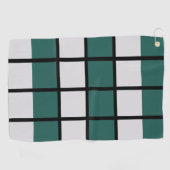 Blauwgroen grijs zwart geruit patroon golfhanddoek (Horizontaal)
