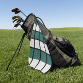 Blauwgroen grijs zwart geruit patroon golfhanddoek (Groen)