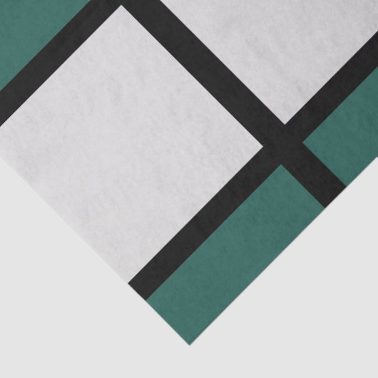 Blauwgroen grijs zwart geruit patroon tissuepapier (Detail)