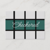 Blauwgroen grijs zwart geruit patroon visitekaartje (Voorkant)