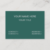 Blauwgroen grijs zwart geruit patroon visitekaartje (Achterkant)