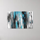 Blauwgroen grijs zwart-wit Abstract Canvas Afdruk (Voorkant)