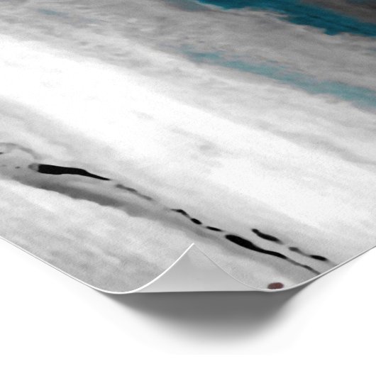 Blauwgroen grijs zwart-wit Abstract Poster (Hoek)