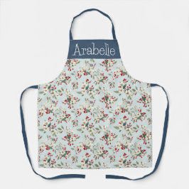 Blauwgroen Grijze Bladeren en Snow Berry Keuken Sc Schort