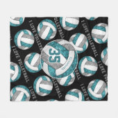 blauwgroen grijze blanke meisjes houden van volley fleece deken (Voorkant (Horizontaal))