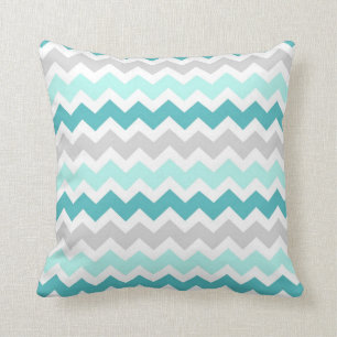 Blauwgroen grijze Chevron Decoratief Pillow Kussen