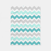 Blauwgroen grijze Chevron Pattern Blanket Fleece Deken (Voorkant)
