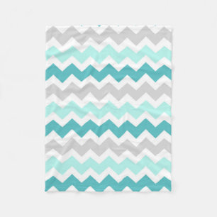 Blauwgroen grijze Chevron Pattern Blanket Fleece Deken