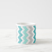 Blauwgroen grijze Chevrons Pattern Espresso Mok (Voorkant)