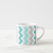 Blauwgroen grijze Chevrons Pattern Espresso Mok (Rechts)