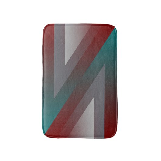 blauwgroen grijze driehoek badmat (Voorkant Verticaal)