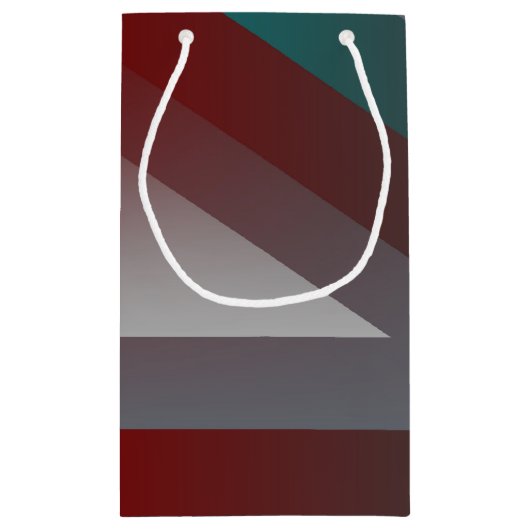 blauwgroen grijze driehoek klein cadeauzakje (Achterkant)