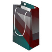 blauwgroen grijze driehoek klein cadeauzakje (Voorkant Gekanteld)