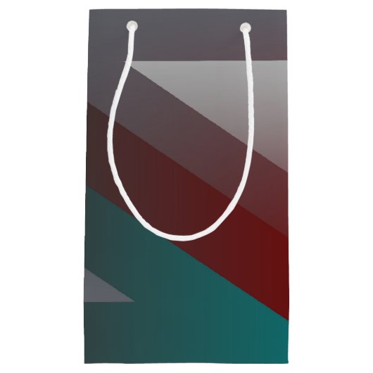 blauwgroen grijze driehoek klein cadeauzakje (Voorkant)