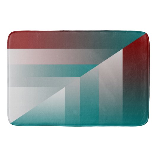 blauwgroen grijze driehoeken met gebarentaal badmat (Voorkant)