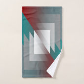 Blauwgroen grijze driehoeken op Bourgogne Bad Handdoek (Handdoek)