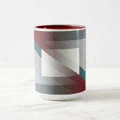 Blauwgroen grijze driehoeken op Bourgogne Mok (Midden)