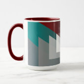 Blauwgroen grijze driehoeken op Bourgogne Mok (Links)