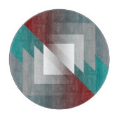 Blauwgroen grijze driehoeken op Bourgogne Snijplank (Voorkant)