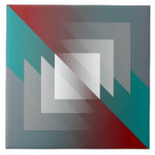 Blauwgroen grijze driehoeken op Bourgogne Tegeltje (Voorkant)