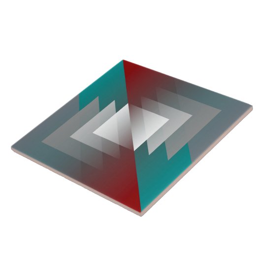 Blauwgroen grijze driehoeken op Bourgogne Tegeltje (Zijkant)