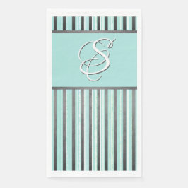 Blauwgroen, grijze en witte strepen servet