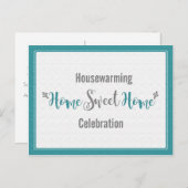Blauwgroen Grijze Home Sweet Home Housewarming Par Uitnodiging Briefkaart (Voorkant / Achterkant)