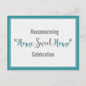 Blauwgroen Grijze Home Sweet Home Housewarming Par Uitnodiging Briefkaart (Voorkant)