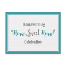 Blauwgroen Grijze Home Sweet Home Housewarming Par