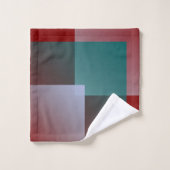 blauwgroen grijze rukwadraten bad handdoek (Wasdoekje)