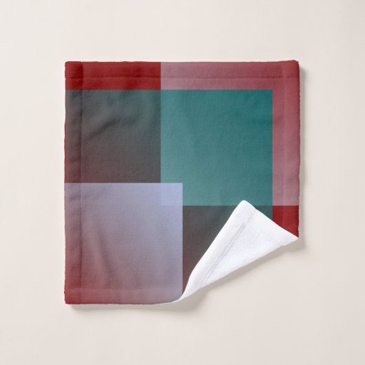 blauwgroen grijze rukwadraten bad handdoek (Wasdoekje)