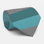 Blauwgroen, grijze strepen stropdas (Opgerold)