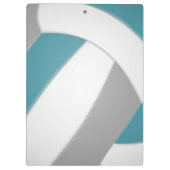 blauwgroen grijze teamkleuren volleybalcoach klembord (Achterkant)