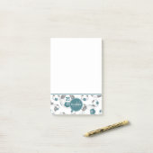 Blauwgroen grijze voetballen girale sport post-it® notes (Op bureau)