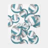 blauwgroen grijze volleyballen meisjes sportkamer  fleece deken (Voorkant)