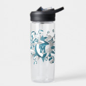 blauwgroen grijze volleyballen sterren meisjes mon waterfles (Links)