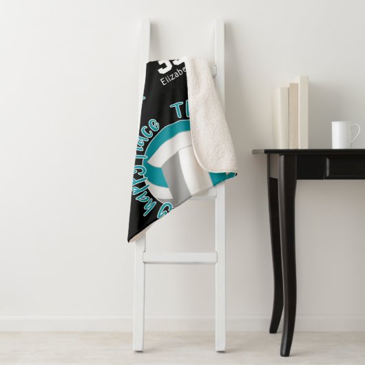 blauwgroen grijze volleybalrechtbank gelukkig plaa sherpa deken (In situ)