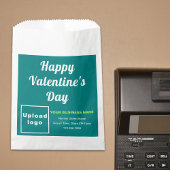 Blauwgroen groen bedrijfsmerk; Valentijn; document Bedankzakje