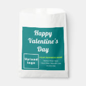 Blauwgroen groen bedrijfsmerk; Valentijn; document Bedankzakje (Voorkant)