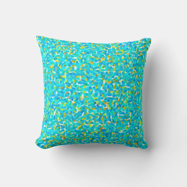 Blauwgroen Groen Blauw - Abstract Patroon Kussen (Voorkant)