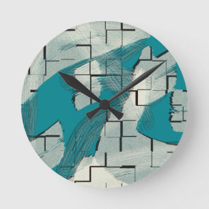 Blauwgroen groen blauw Abstract patroon Ronde Klok