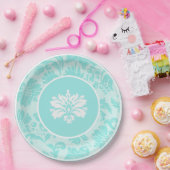 Blauwgroen groen, blauw  bord voor dampafdruk op p (Feest)