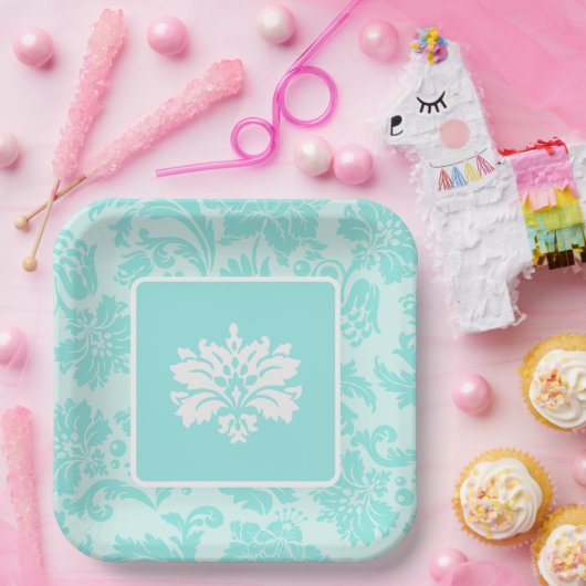 Blauwgroen groen, blauw bord voor dampafdruk op p (Feest)